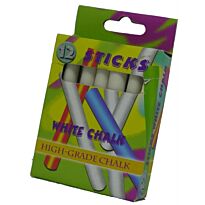 Brainware Kids White Chalk Pack Of 12 Non-Toxic