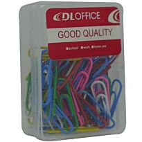 DLOffice Multicolour 28mm Paper Clips Plastic Tub of 70