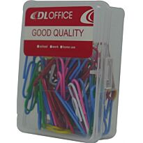 DLOffice Multicolour 28mm Paper Clips Plastic Tub of 70