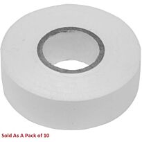 Ellies PVC 10 Metre Insulation Tape Pack Of 10 White