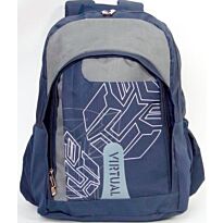 Macaroni Scolaro Universal Student Backpack-Lightweight ,Padded Back and shoulder straps ,Triple Main Plus One Side zippered compartments ,Top Grip Handle,Waterproof Material-Two ToneBlue and Grey, Retail Box, 1 year Limited Warranty 