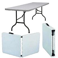 UniQue Folding Rectangle Table - SL-Z182-25 - Lightweight, Sturdy steel frame, Compact fold for easy storing, Handle for easy carrying, Quick and easy to set-up and break down