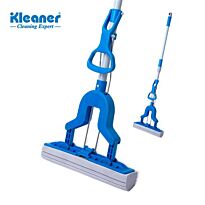 Kleaner Magic Wringer Roller Flat Mop with PVA Sponge and Metal handle