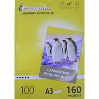 Penguin A3 Laminating Gloss Pouches 100pcs Pack 160 Microns