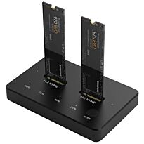 Dual Bay M.2 SSD Dock with Clone