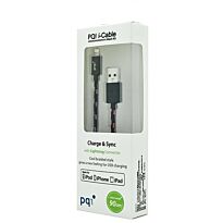 Pqi i-cable lightning 90 Meshed 90cm Lightning 8pins sync+charge Cable