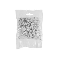 8mm Cable Clips 100 Pack White