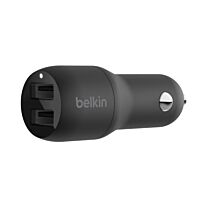 Belkin 24W Dual USB-A Car Charger - Black