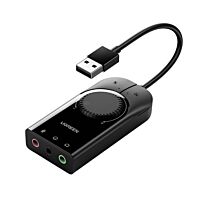 UGREEN CM129-40964 USB-A to 3.5mm External Stereo Sound Adapter - Black
