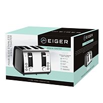 EIGER Geneva 4 Slice Stainless Steel Toaster - Black