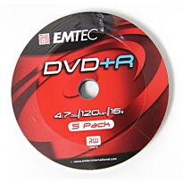 Emtec DVD+R 16X Speed 5pk Non-Printable