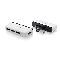 Belkin 4-Port USB 2.0 Travel Hub Black and White