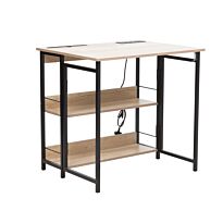 Everfurn Viron Folding Desk with x2 prong plugs and x2USB Charging Ports
