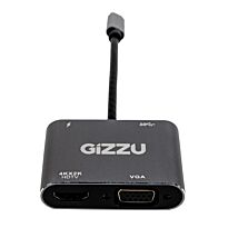 Gizzu 4-in-1 Type-C to HDMI/VGA/USB3.0 Hub