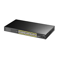 Cudy 24-Port BASE-T Gigabit|2-Port Gbe BASE-X SFP|PoE+ 200W Differential Mode 2KV, ESD 15KV, 300W Internal, Ver 2.0