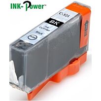 InkPower Generic Canon Ink C521BK for use with PIXMA iP3600 iP4700 MP540 MP550 MP560 MP620 MP630 MP640 MP980 Black Inkjet Cartridge