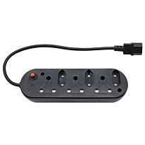Multi Plug 3x16A 3x5A 0.5m IEC Cord Black