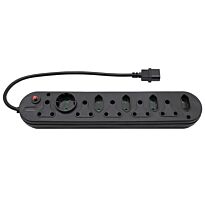 Multi Plug 5x16A 5x5A 0.5m IEC Cord Black