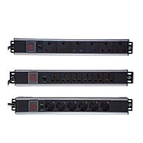 RCT 6 WAY 16AMP 1U RACKMOUNT POWER RAIL - 3-PIN