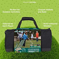 Quest 4 Player Wooden Croquet Set Multi