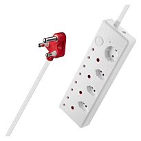 Switched 8-way Medium Surge Protection Multiplug with 0.5m Cord White