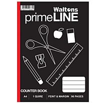 Waltons Primeline 1 Quire A4 Counter Book 5 Pack
