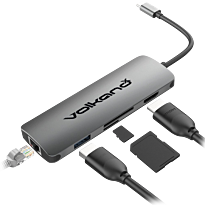 VolkanoX Core Dock series USB Type C Dock - HDMI + USB 3.0 + LAN + Card Reader + PD