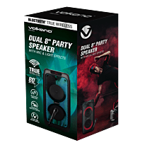Volkano Helios Series Dual 8 inch Party Speaker + Microphone and Light Effects