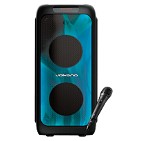 Volkano Helios Series Dual 8 inch Party Speaker + Microphone and Light Effects