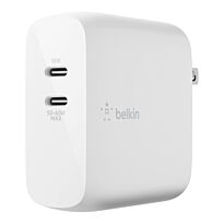 Belkin Dual 65W USB-C GaN Wall Charger with PPS - White