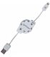 Manhattan iLynk Lightning Cable - A Male / Lightning Connector Male 1m (3 ft.) White Retractable
