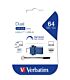 Verbatim 64GB Dual Drive (USB-C/USB-A)