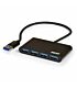 Port USB3.0 to 4 x USB3.0 5Gbps 4 Port Hub - Black