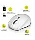 Port Wireless Silent 3600DPI 3 Button USB and Type-C Dongle Mouse - White