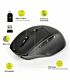 Port Wireless Rechargeable 1600DPI 5 Button Bluetooth Mouse - Black