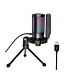 FIFINE MIC A6V Ampligame USB RGB Microphone with Pop Filter - Shock Mount - Round Stand