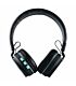 Amplify Fusion Series Bluetooth Wireless Headphones in Black and Blue with FM Radio