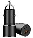Type C and USB Car Charger Black