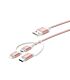 J5create JMLC11 3-in-1 Charging Sync Cable - Lightning+Type-C+Micro-B Rose Gold