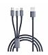 Romoss 3in1 Lightning Charge Sync|Micro USB |Type C to USB 1.5m Cable Space Grey