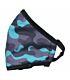 Clinic Gear Anti-Microbial Printed Mask Boys Cammo - Blue and Grey
