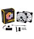 Corsair HD140 RGB LED High Performance 140mm PWM 600 - 1350 RPM Fan Twin Pack with Controller