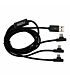 GIZZU 3in1 USB to Micro USB/Type-C/Lightning Right Angle 1.2M Cable - Black