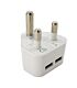 GIZZU 2 x USB 3-Prong Wall Charger White