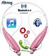 AllRing HBS730 Flexible Bluetooth Ver 4.0 Wireless Hand Free Sports Stereo Headsets Neckband Style Earphones - Pink