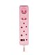 SWITCHED 4 Way Medium  Surge Protected Multiplug 0.5M Braided Cord Pink