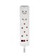 SWITCHED 4 Way Surge Protected Multiplug 3M Braided Cord White