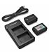 RAVPOWER 2x 1100mAh Replacement Batteries for Sony NP-FW50 with Charger Set Black