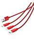 Orico 3in1 1xLightning|1xUSB-C|1xMirco USB 1.2m ChargeSync Cable Red