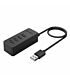 Orico 4 Port USB2.0 Hub Black|Micro USB Power Adapter Not Included - Black